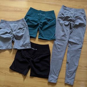 Three Alphalete Amplify Shorts 4.5” and 1 Amplify Legging - MEDIUM
